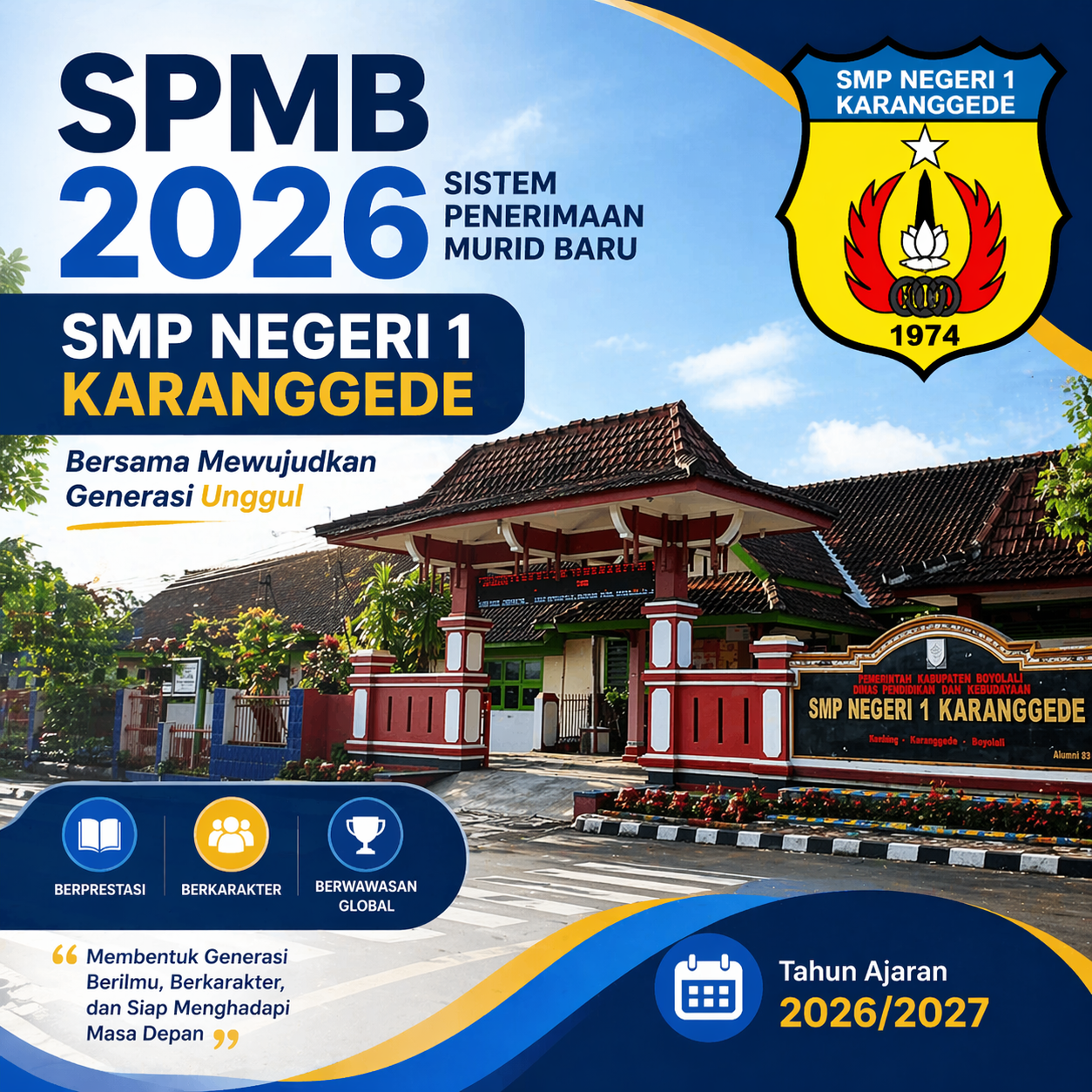 Penjaringan SPMB SMP N 1 Karanggede Tahun Ajaran 2026/2027