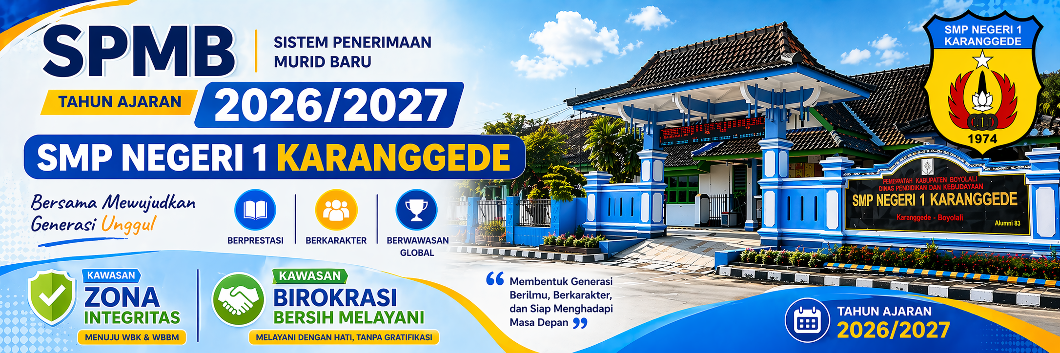 Informasi Jadwal dan Persyaratan SPMB SMP Negeri 1 Karanggede
